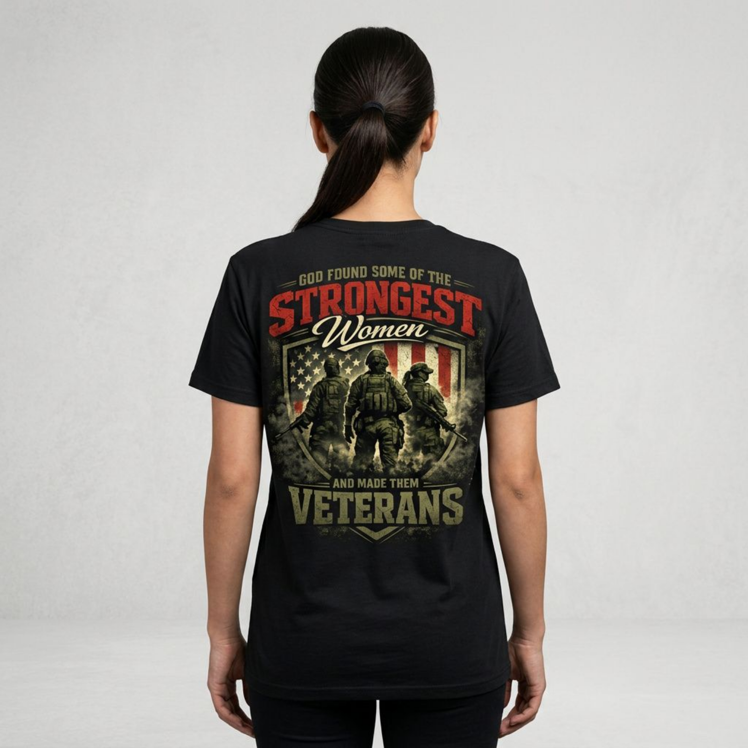 Strongest Women Veterans Patriotic Graphic Tee