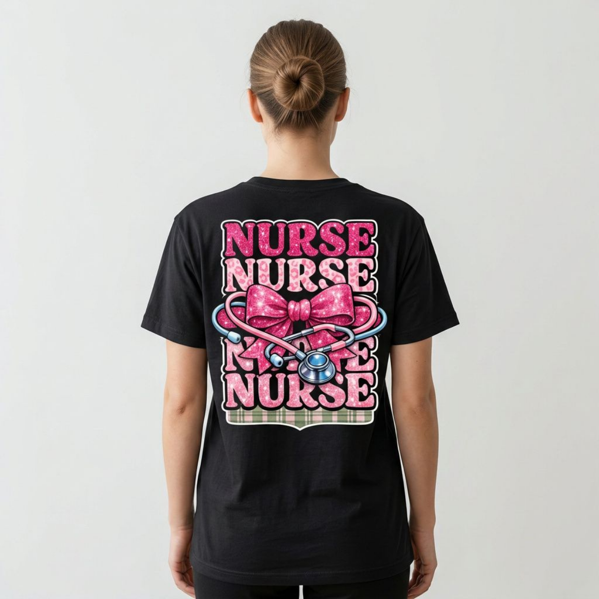 Nurse Nurse Nurse Bow Stethoscope Graphic Tee – Cute Pink Nursing