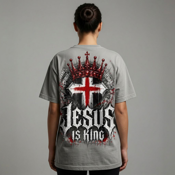 Jesus Is King Crown Cross Graphic