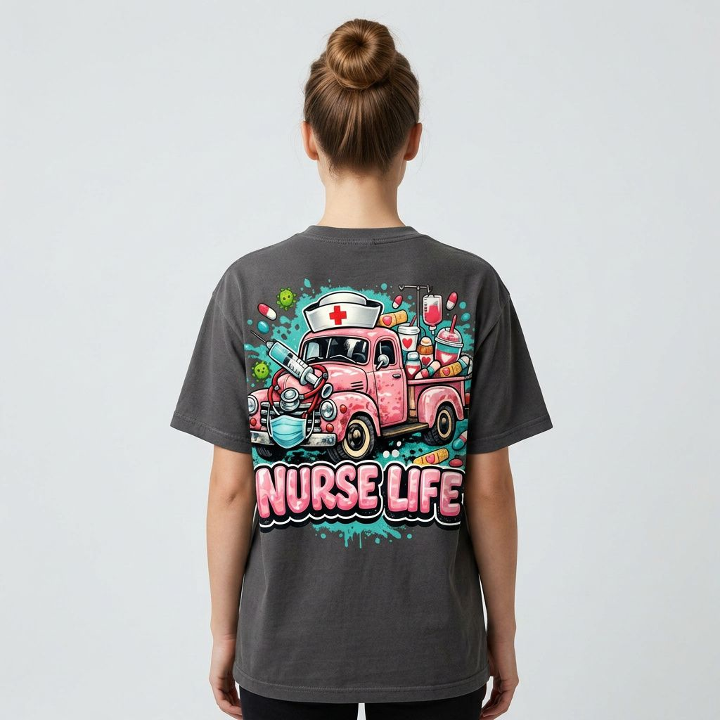 Nurse Life Vintage Truck Graphic Tee – Cute Retro Nursing Shirt