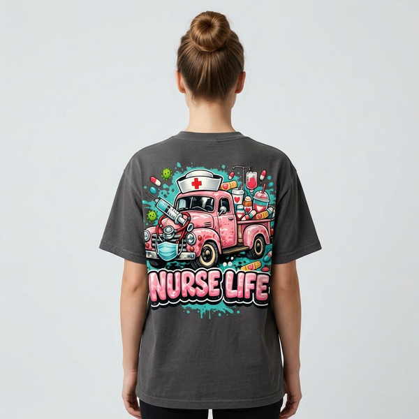 Nurse Life Vintage Truck Graphic Tee – Cute Retro Nursing Shirt