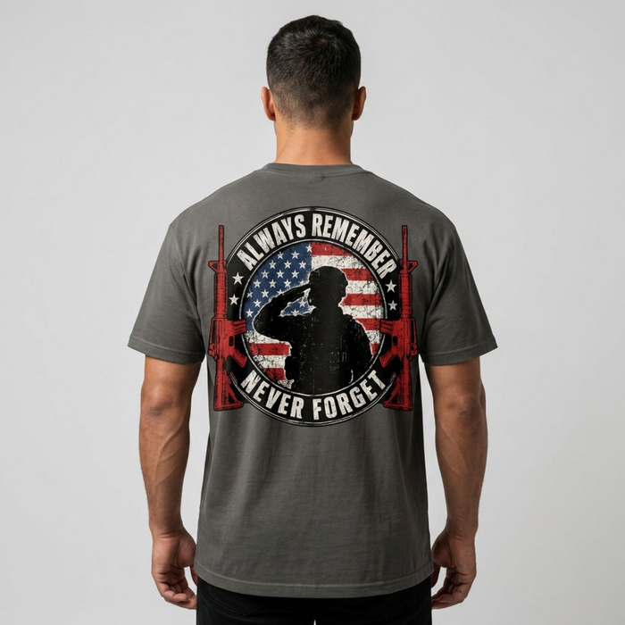 Always Remember Never Forget Patriotic Veteran Graphic