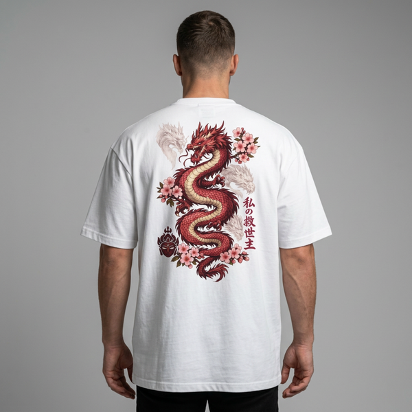 Sakura Dragon Tee | Cherry Blossom Japanese-Inspired Graphic Shirt