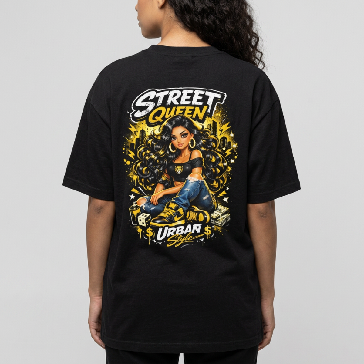 Street Queen Urban Style Tee | Bold Graffiti Streetwear Graphic Shirt